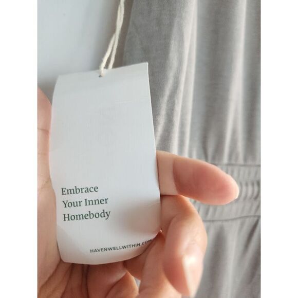 NWT Haven Well Within By Talbots Grey Jersey Knit Midi Overall Dress size Medium - Picture 7 of 12